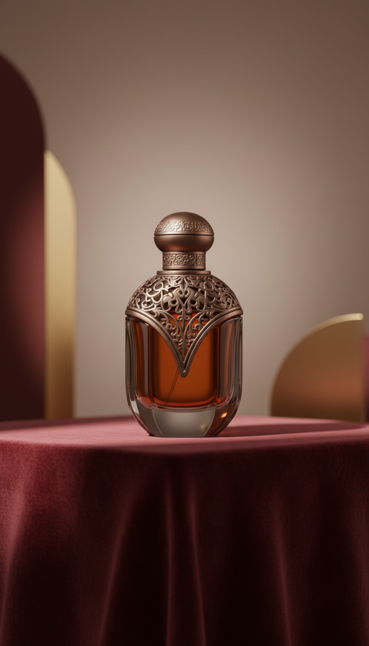 Smoked bronze oud luxury perfume